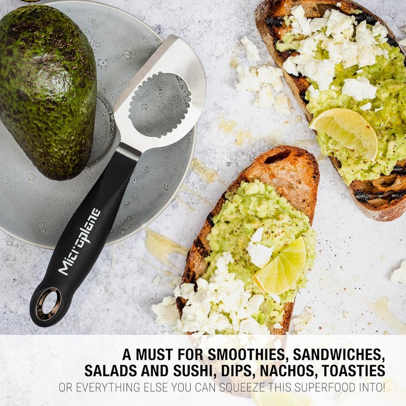 Microplane Avocado Tool | 3-in-1 Stainless Steel Avocado Slicer Tool, Pit Remover & Peeler with Soft Grip Handle | Avocado Cutter for Easy Prep | Dishwasher Safe - Image 4